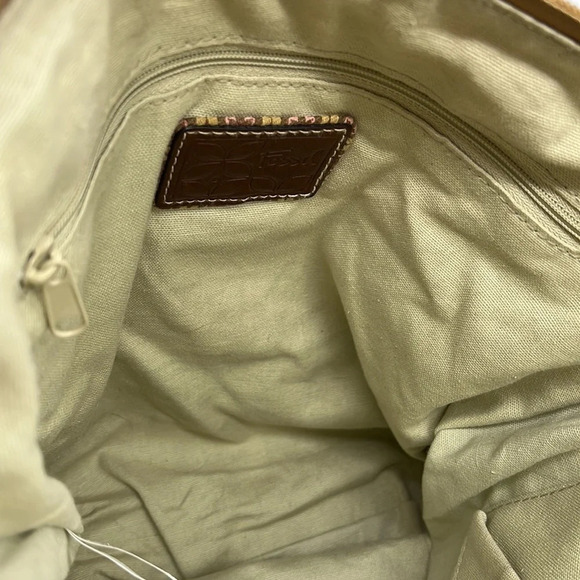 Fossil Striped Adjustable Strap Canvas & Leather Bag - Picture 5 of 11